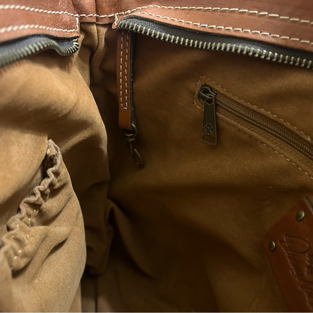 Patricia Nash Poppy Tote Heritage Shoulder Bag Italian Leather Top Zip Travel - Picture 9 of 15